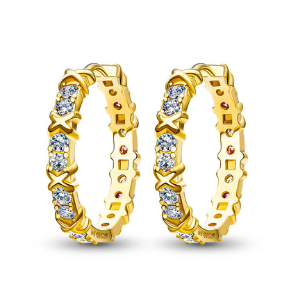 GIGAJEWE Moissanite D Nova Pink Color VVS1 Total 1.92ct 925 Silver Earring 18K Gold Plated Diamond Test Passed Jewelry Girl Gift