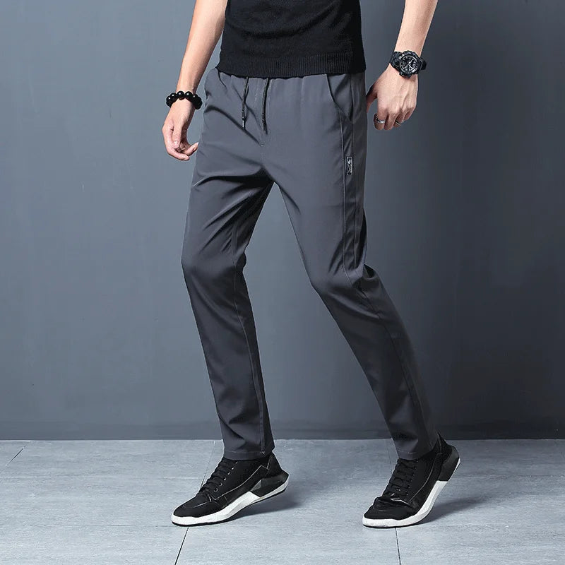 Men's Casual Pants Stretch Slim Fit Elastic Waist Jogger Korean Classic Blue Black Gray Male Brand Trousers Plus Size 4XL 5XL.