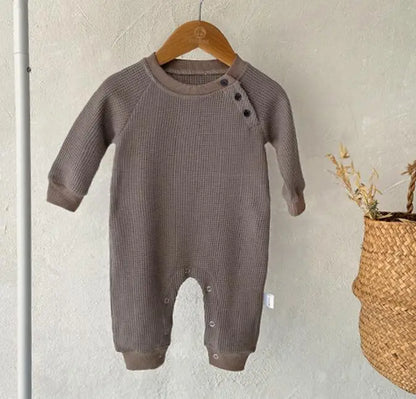 Infant Baby Mädchen Jungen Overall Einem stück Outfit Waffel Baumwolle Langarm Kleinkind Baby-spielanzug Frühling Herbst Baby Kleidung