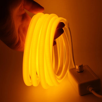 Dimmable COB LED Neon Light Strip 220V Dimmer Power Kit Waterproof 10 Colors 5m 10m 20m 30m 0.5m 288LEDs/m Flex Tube Lamp Decor