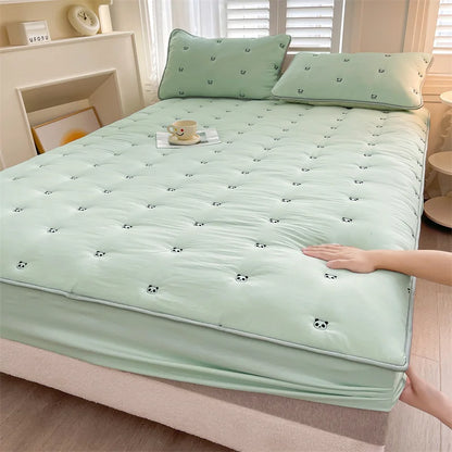 Thicken Mattress Cover 90x200 Fitted Sheets Queen Size Elastic Bedsheet Embroidered Bed Covers 매트리스커버 (Pillowcase need order).