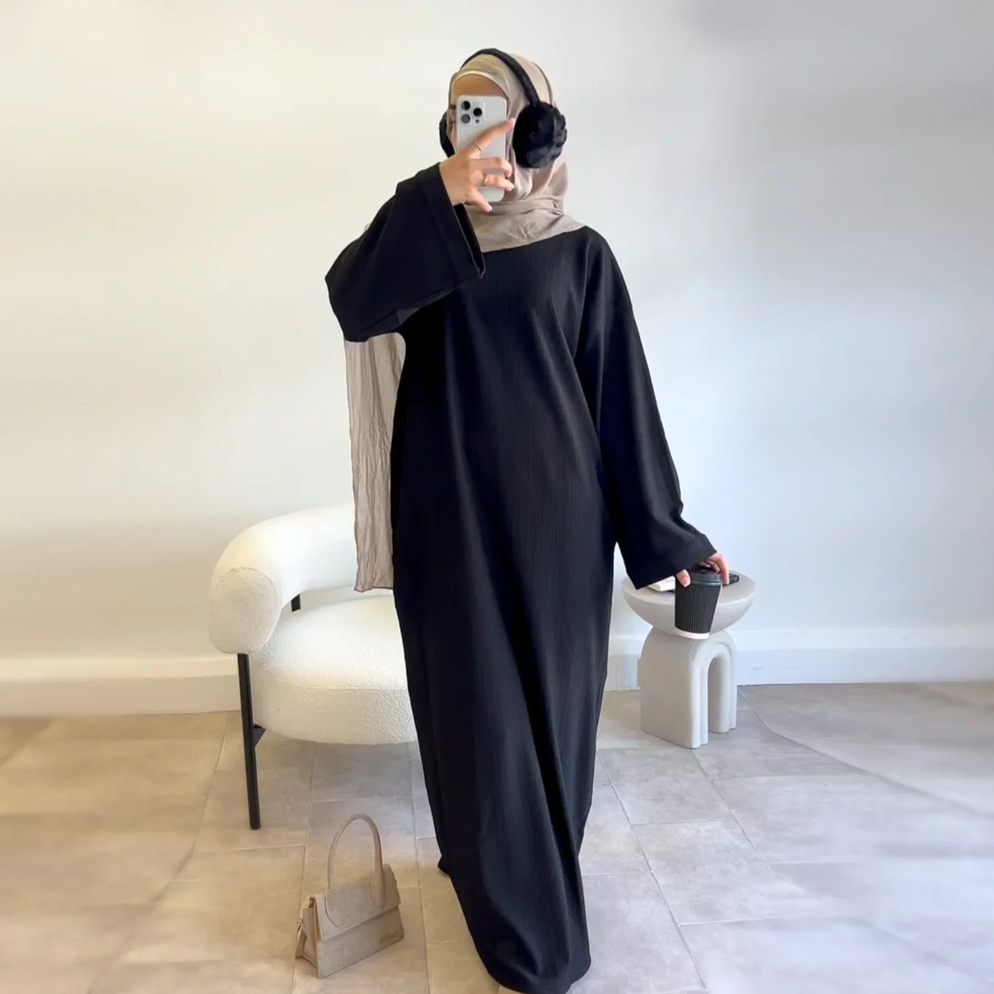 Warm Arabic Corduroy Abaya Dress for Women Ramadan Dubai Women Modest Muslim Coat Winter Islam Clothing New Turkey Solid Robe