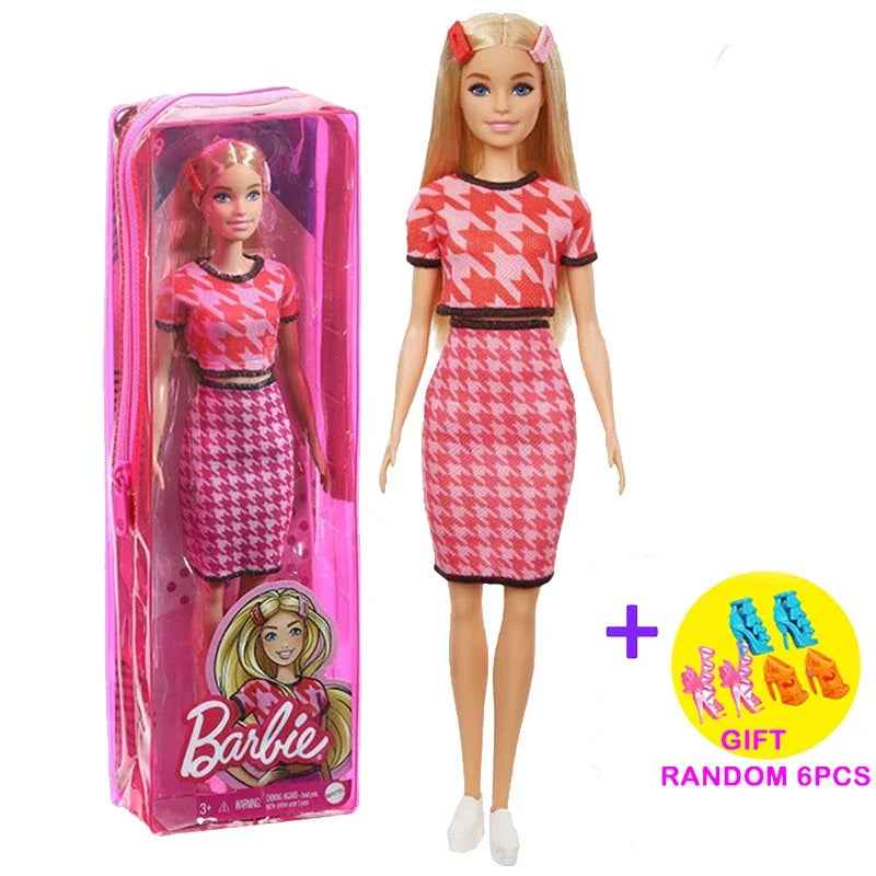 Original Mattel Barbie Fashionistas Doll Music Star Blonde Hair Bjd with Accessories Toys for Girls Collection Educational Props