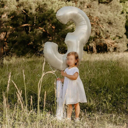 40in Cream Big Number Balloon 18in Three Color Love Foil Helium Balloons Aldult Birthday Set Boys Girls 1st Birthday Decorations