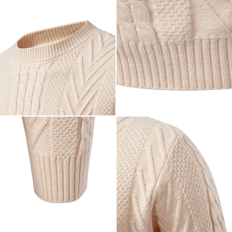 Autumn Winter Men's Fashion Knit Sweater Unisex O-Neck Knitted Pullovers Youthful Vitality Slim Fit Korean Style Casual Sweaters.