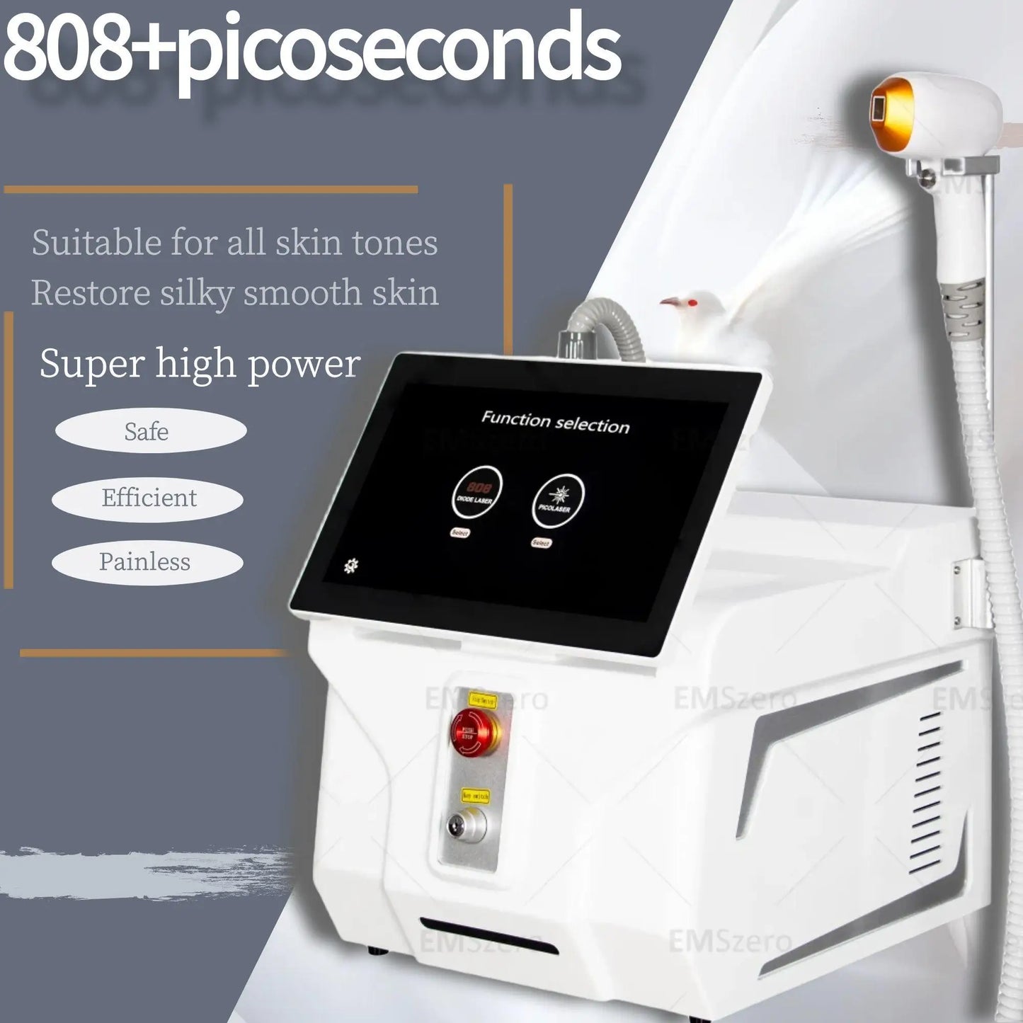 3000W Diode Laser Freezing Point Painless Hair Removal Picosecond Laser 532/1220/1064/755 Tattoo Removal Two In One Machine.