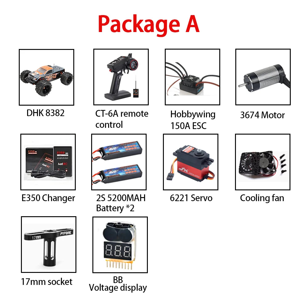 1/8 DHK Hobby 8382 Maximus Monster Truck Buggy Off-road Vehicle RC Electric Remote Control High-speed Racing 4WD RC Car DHK8382