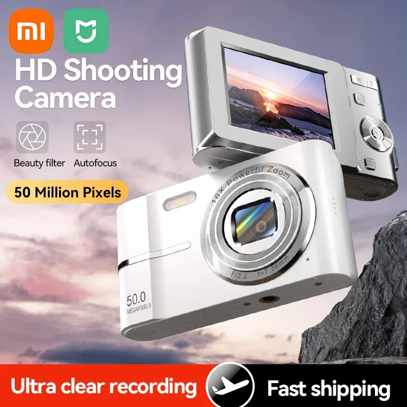 Xiaomi 4K Digital Camera 50MP 16X Student Camera Outdoor Anti-Shake Digital Video Camera Flash Video Recorder Small Video Camera.