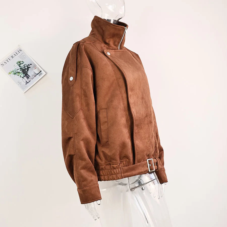 Retro-Jacke, modisch, Frühling und Herbst, lässig, lockere Tasche, langärmelig, trendig, cool, vielseitig, hochwertige Damen-Kurzjacke