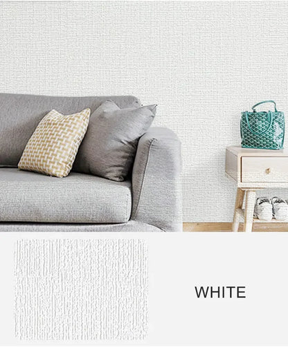 10 m 3D verdickte selbstklebende Tapete Leinen schlicht Kieselalgen Schlamm Wandaufkleber Farbe Dekor Renovierung Antikollision Home Decor