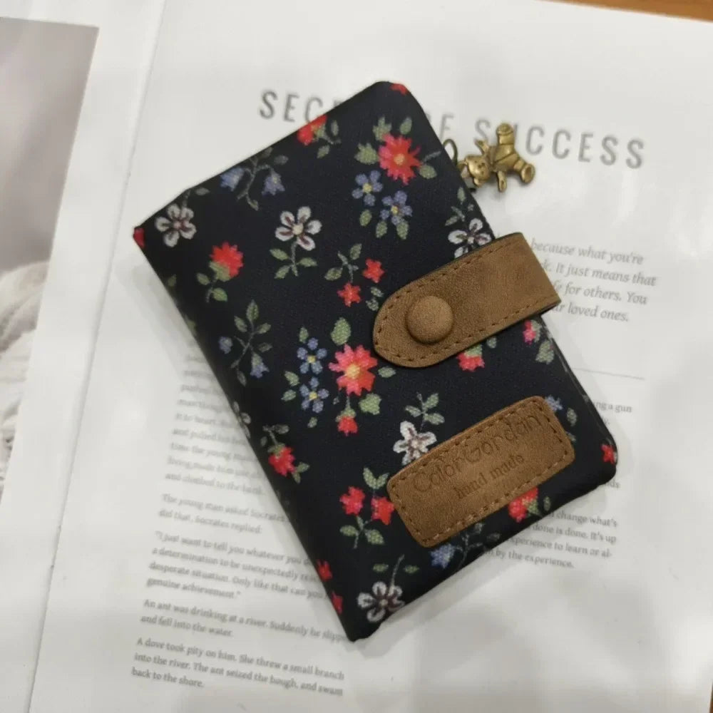 Women Cute Zipper Hasp Short Wallet PU Leather-Capacity Coin Purse Money Bag Frosted Printing ID Card Holder Girl Cute Clutch.