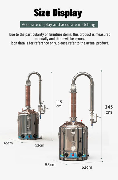 HOOLOO DW 25/50 Distiller Home Copper Still Hydrosol & Essential Oil Extractor Distillation Kit Multifunctional Distiller.