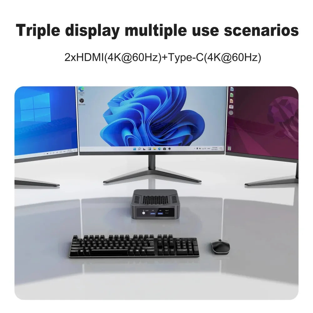 Mini PC Gaming AMD Ryzen 7 8845HS ES R9 7940HS ES Dual RJ45 LAN Desktop Computer Type-C USB4.0 thunderbolt 3/2 x HDMI2.0/4*USB.