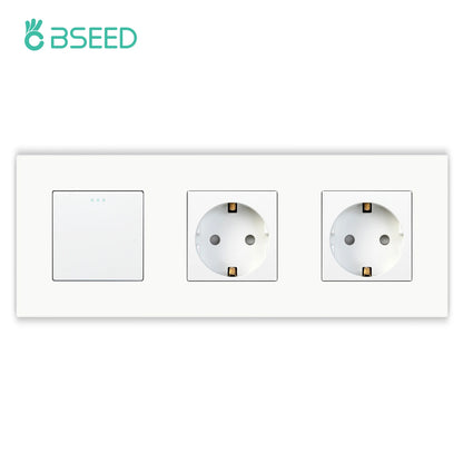 BSEED EU-Wandsteckdosen Typ C USB-Steckdosen Doppelte Steckdosen Dreifachsteckdosen Kunststoffrahmen Deutschland Steckdose mit Dual-USB.