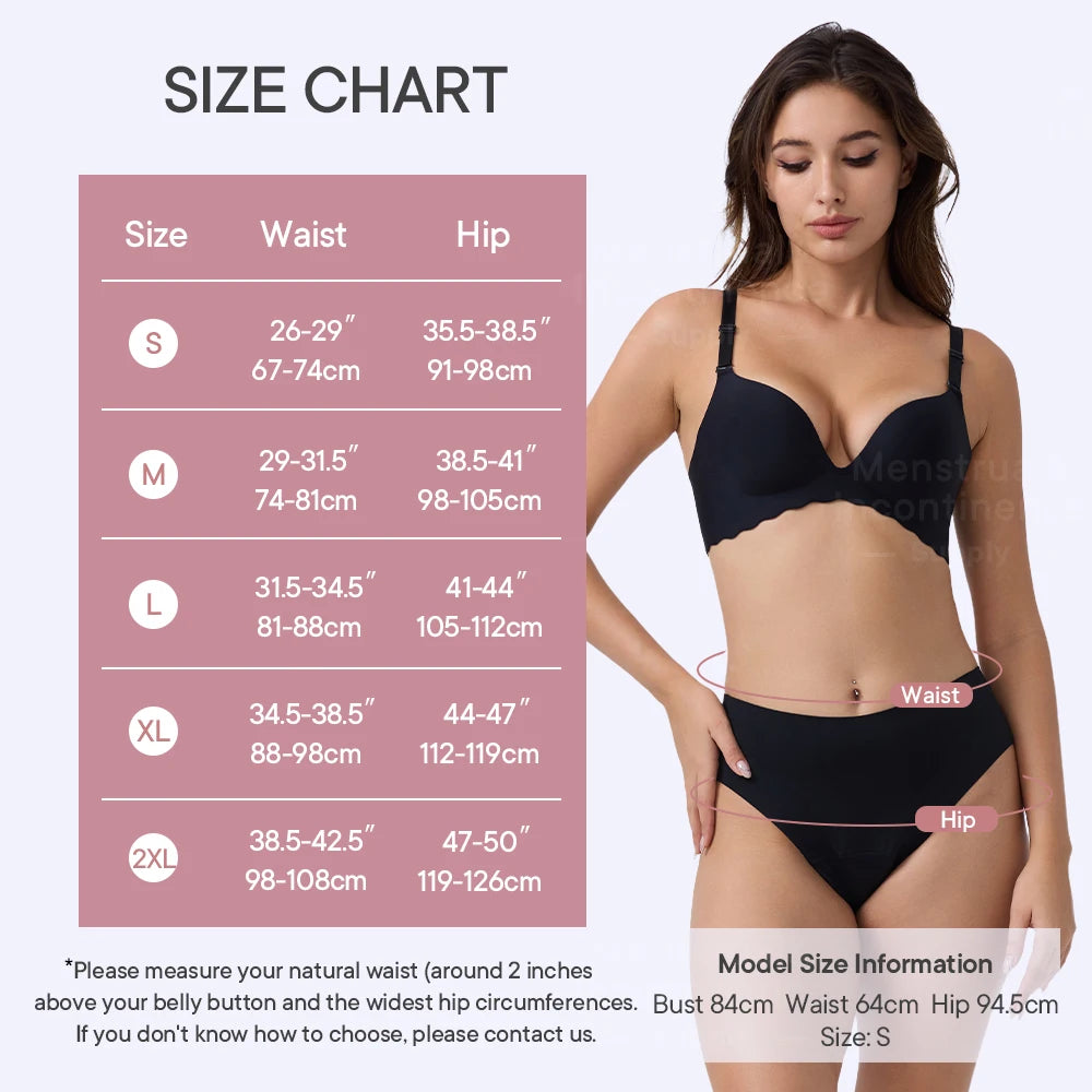 Seamless Women's Leakproof Period Panties Breathable Reusable Washable Tampon-free Menstrual Underwear period Sanitary Pants.