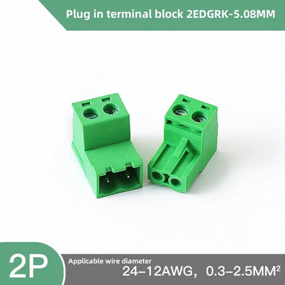 2EDGRK 5,08 mm Header Socket Plug-IN Terminal Blocks Schraubtyp PCB Male Connectors 2P -24P