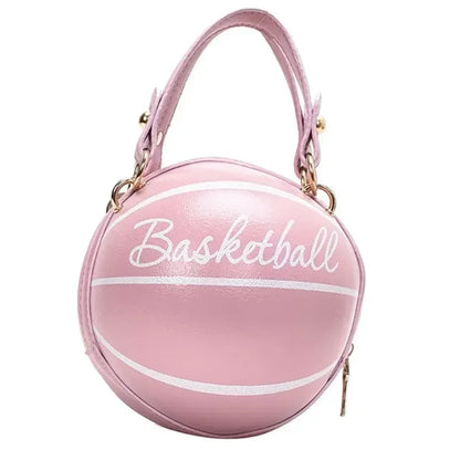 PU Basketball Women's Bag New Network Red Football Bag Personalized Fun Pink Basketball Bag Ins Versatile Chain Shoulder Bag.