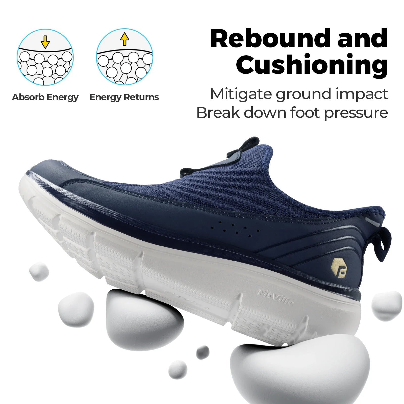 Fitville Wide Men'S Slip-On Running Shoes Lightweight Breathable Outdoor Casual Sports Walking Shoes Sneakers For Swollen Feet.