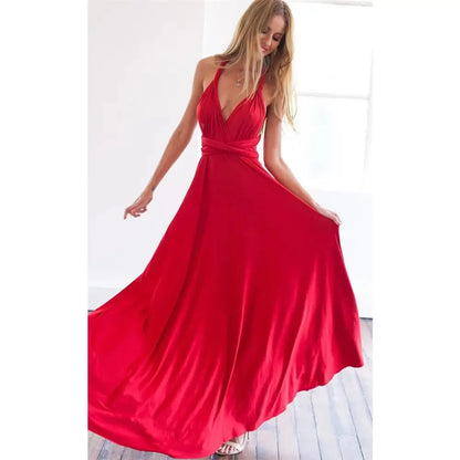 Sexy Frauen Multiway Wrap Cabrio Boho Maxi Club Rotes Kleid Verband Langes Kleid Party Brautjungfern Infinity Robe Longue Femme.