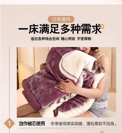 2025 new printed double-layer thickened Raschel  - et single double autumn and winter warm  - et cloud mink  - et.