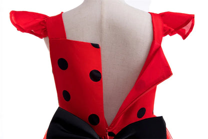Mädchen Little Beetle Flying Sleeve Cosplay Prinzessin Kleid Geburtstag Halloween Party Kleidung Kinder Marinette Performance Kostüme.