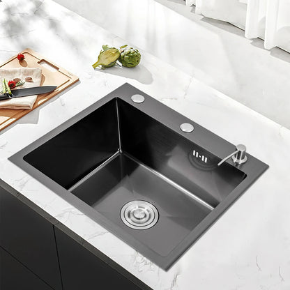 Edelstahls püle mit Seifensp ender Küchen spüle mit Rohr ohne Wasserhahn