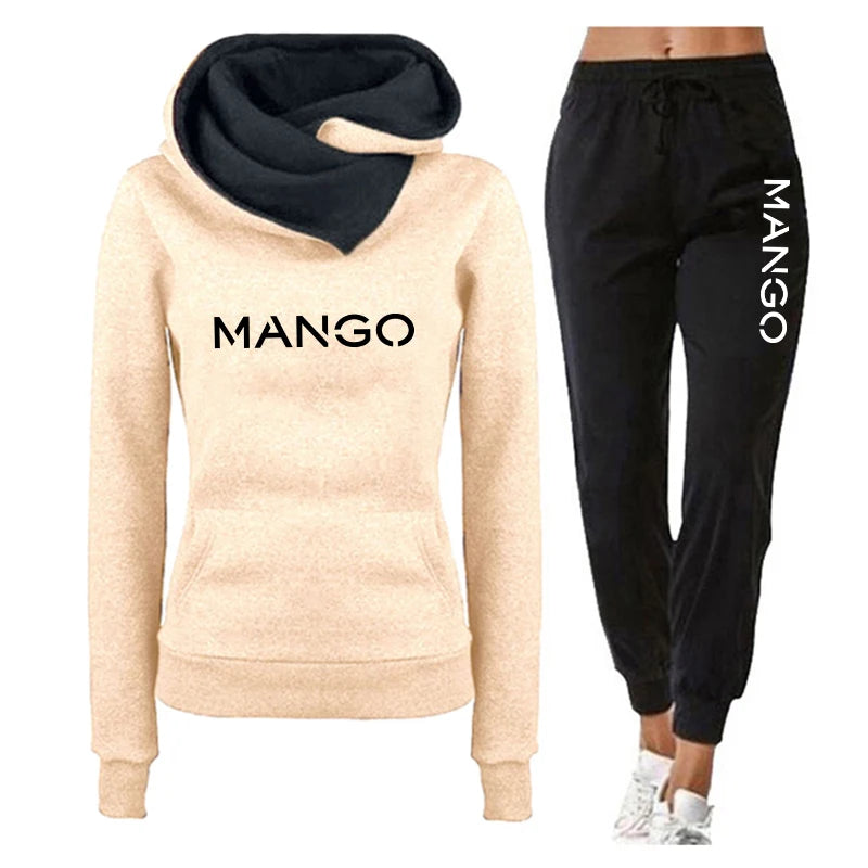 Women's Hoody Tracksuit 2pcs Set Autumn Winter Daily Casual Sporty Jogging Suit Hoodie Sweatpants Ladies Home Outdoor Outfits.