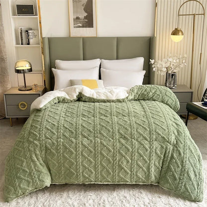 High End Thickened Winter Warm Blankets for Beds Artificial Lamb Cashmere Weighted Blanket Thicker Warmth Duvet Quilt Comforter
