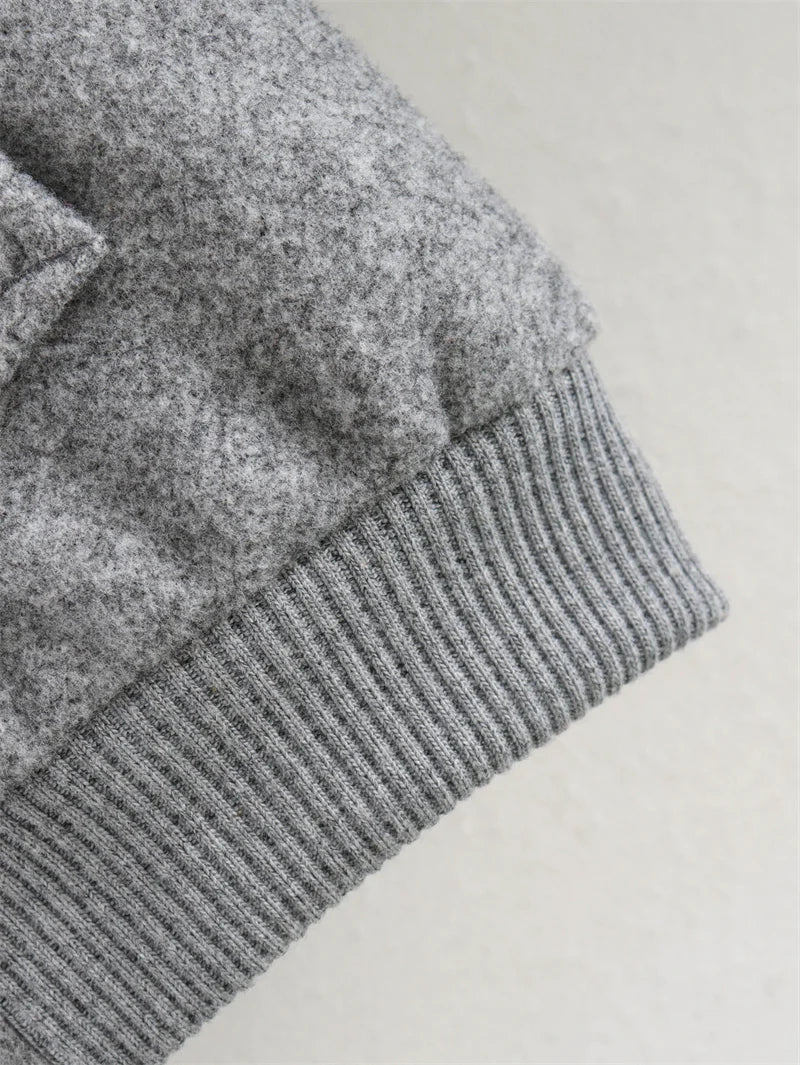 MUJER 2025, Damenjacke, abgeschnittene Bomberjacken für Damen, beige, schwarz, Tweed-Jacke, Damenmode, langärmelig, neu in kurzen Mänteln.