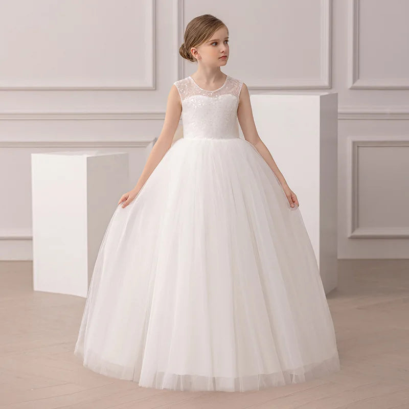 Brautjungfer Hochzeitskleid Blumenmädchen Prinzessin Kleid Elegante Mädchen Partykleider Klavier Performance Kleid Kinder Ballkleid.