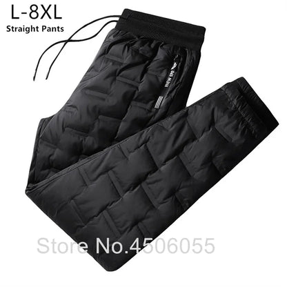 Winter Duck Down Pants Men Outdoor 8XL 7XL 6XL Plus Size Warm Padded Thicken Waterproof Thermal Trousers Windproof Male Jogger.