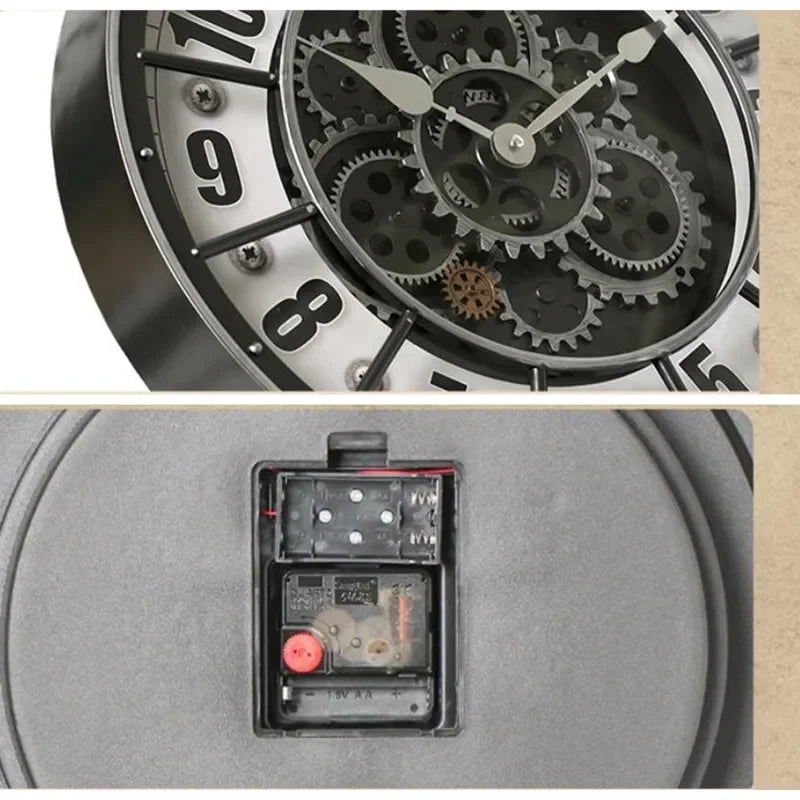 45 cm Luxus Kreative Wanduhr Vintage 3D Getriebe Rotierenden Design Kunst Wanduhr Hause Große Index Stille Schlafzimmer Dekoration uhr