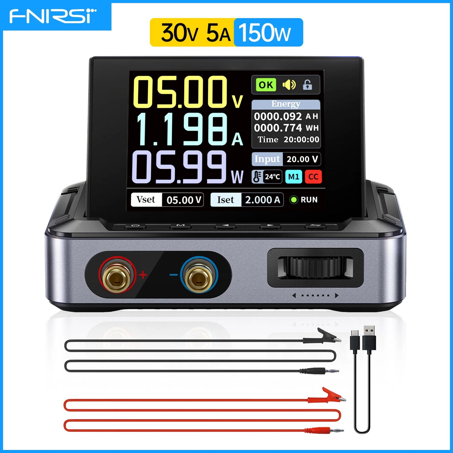 FNIRSI DPS-150 Laboratory DC Power Supply CNC Adjustable 30V 5A Digit Display Mini Portable Regulator Switching Power Supply