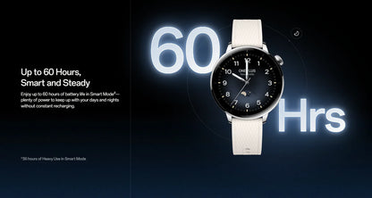 OnePlus Watch 3 43mm Smartwatch 1.32 inches AMOLED  Display Snapdragon W5 Gen 1,7 days Battery Bluetooth 5.2 NFC Google Wallet,SpO2,Sleep Blood Oxygen,Heart rate tracking,100+ original watch faces and Google play.