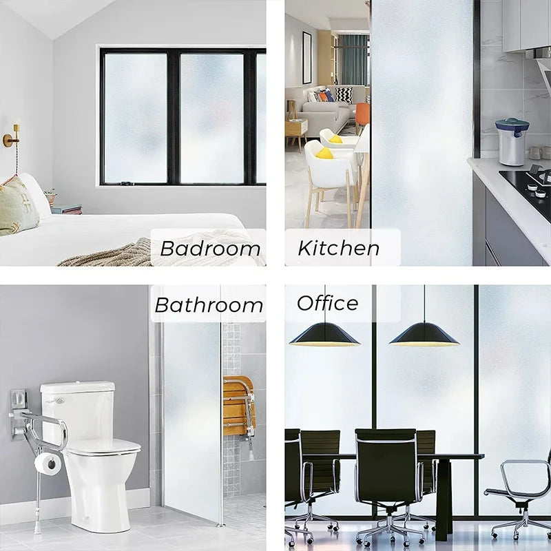Frosted Anti Look Window Privacy Film Non Adhesive Static Cling Bathroom Shower Window Glass Sticker Sun Blocking Door Movie.