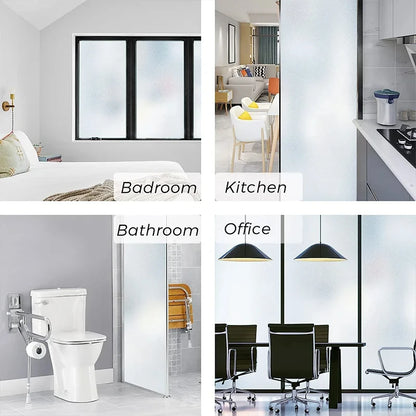 Frosted Anti Look Window Privacy Film Non Adhesive Static Cling Bathroom Shower Window Glass Sticker Sun Blocking Door Movie.