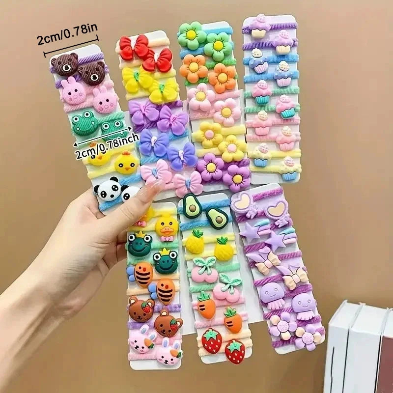 10/50pcs Children's Cute Rubber Band Girl's Rubber Band High Elastic Durable Hair Accessories Do not Hurt Hair Small Scrunchie.