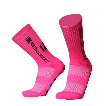 3/1Pair New Style FS Football Socks Round Silicone Suction Cup Grip Anti Slip Soccer Socks Sports Men Women Baseball Rugby Socks.