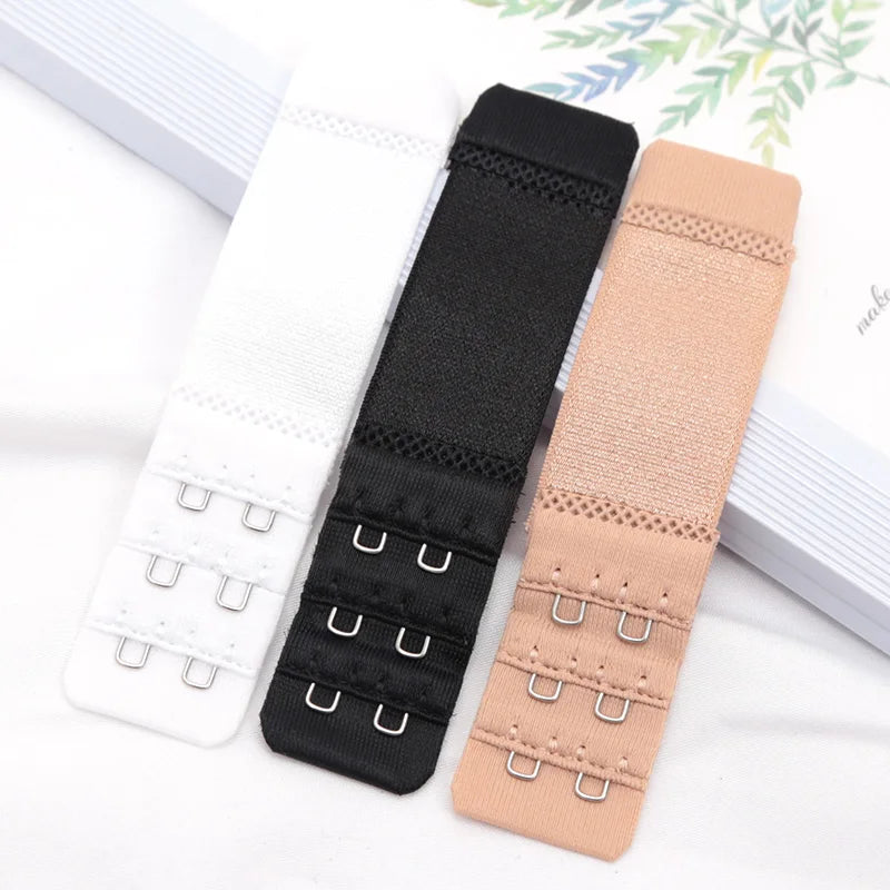 3pcs 2 Hook Bra Extension Strap Extenders for Women Adjustable Belt Buckle Nylon Elastic Bra Extension Strap Hook Clip Expander.