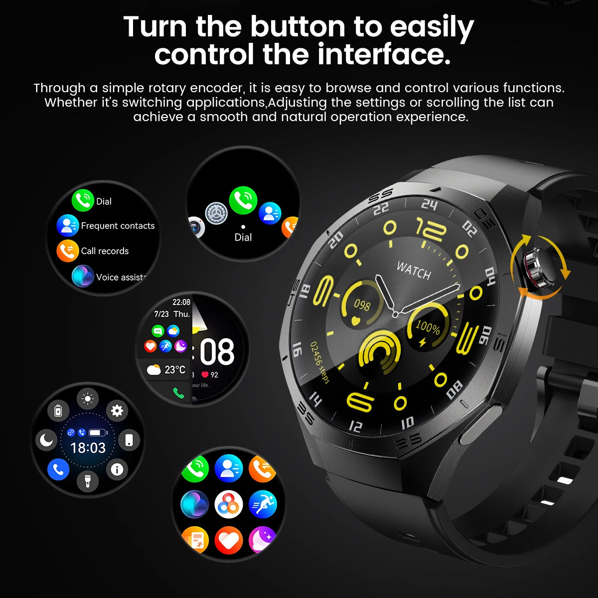 2025New GUHUAVMI GT5 Pro Smart Watch Men HD AMOLED Screen GPS Motion trajectory HeartRate Bluetooth Call 1.52" SmartWatch IP68.