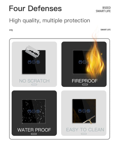 BSEED Wifi Shutter Schalter APP Control Led Smart Blind Serie Weiß Glas Panel Unterstützung Tuya Google Smart Leben Rollladen.