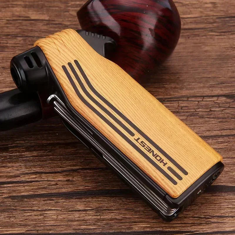 New Multifunctional Special Pipe Machine Oblique Fire Retro Open Fire Lighter Inflatable with Smoke Knife Pressure Stick Scraper.