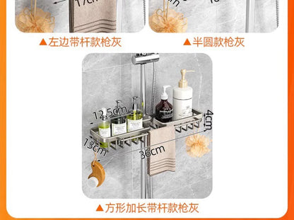 Nicht perforiertes mehrschichtiges Lagerregal für das Badezimmer. Badezimmerregal. Toilettenraum-Duschregal aus Aluminium