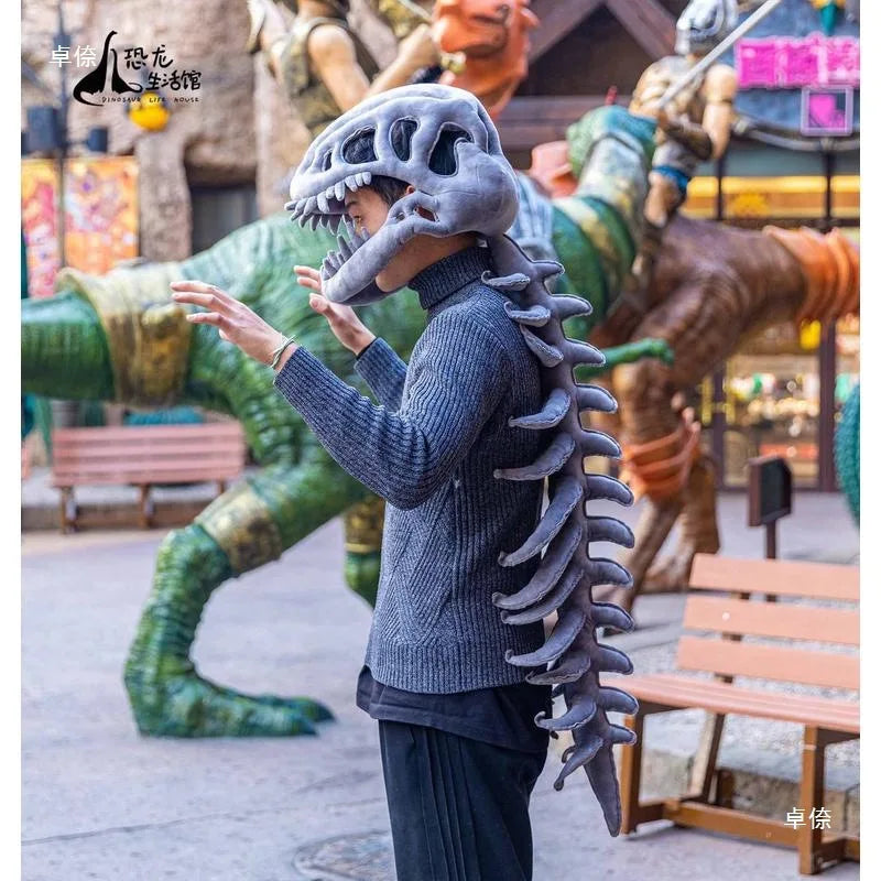 Dinosaur Skeleton Role-Playing Costume Cute And Realistic Dinosaur Plush Adult Children Halloween Christmas Party Costume Gift.
