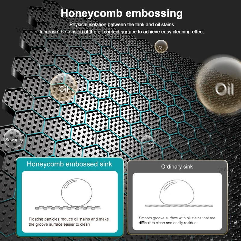 Edelstahl-Küchenspüle mit Wasserfall-Wasserhahn, integrierte Digitalanzeige, geprägtes Waschbecken für die Küche