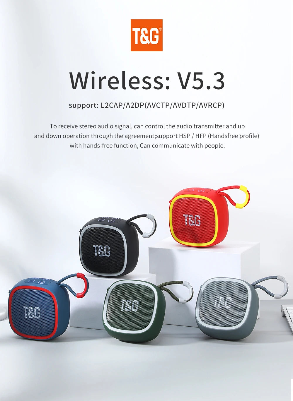 Bluetooth Speaker TG659 Mini Portable Wireless Powerful Speakers TWS BT 5.3 Sound Box HIFI Loudspeaker Supports TF Card Radio.