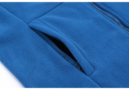 Soft Polar Fleece Jacket with Pockets Lightweight Outdoor Recreation Full Zip Coat.
