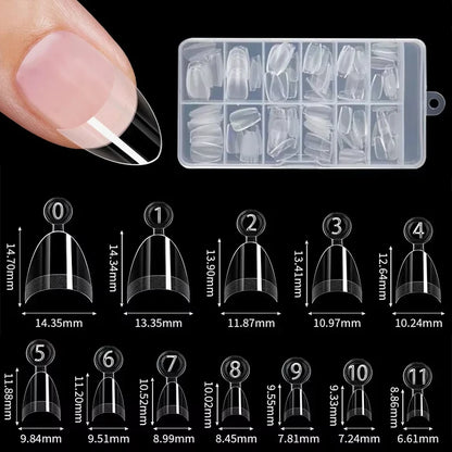 120-600Pcs False Nail Tips Soft Gel Fingertip Semi-matte Square French Coffin Full Half Cover Artificial Fake Nails Extension