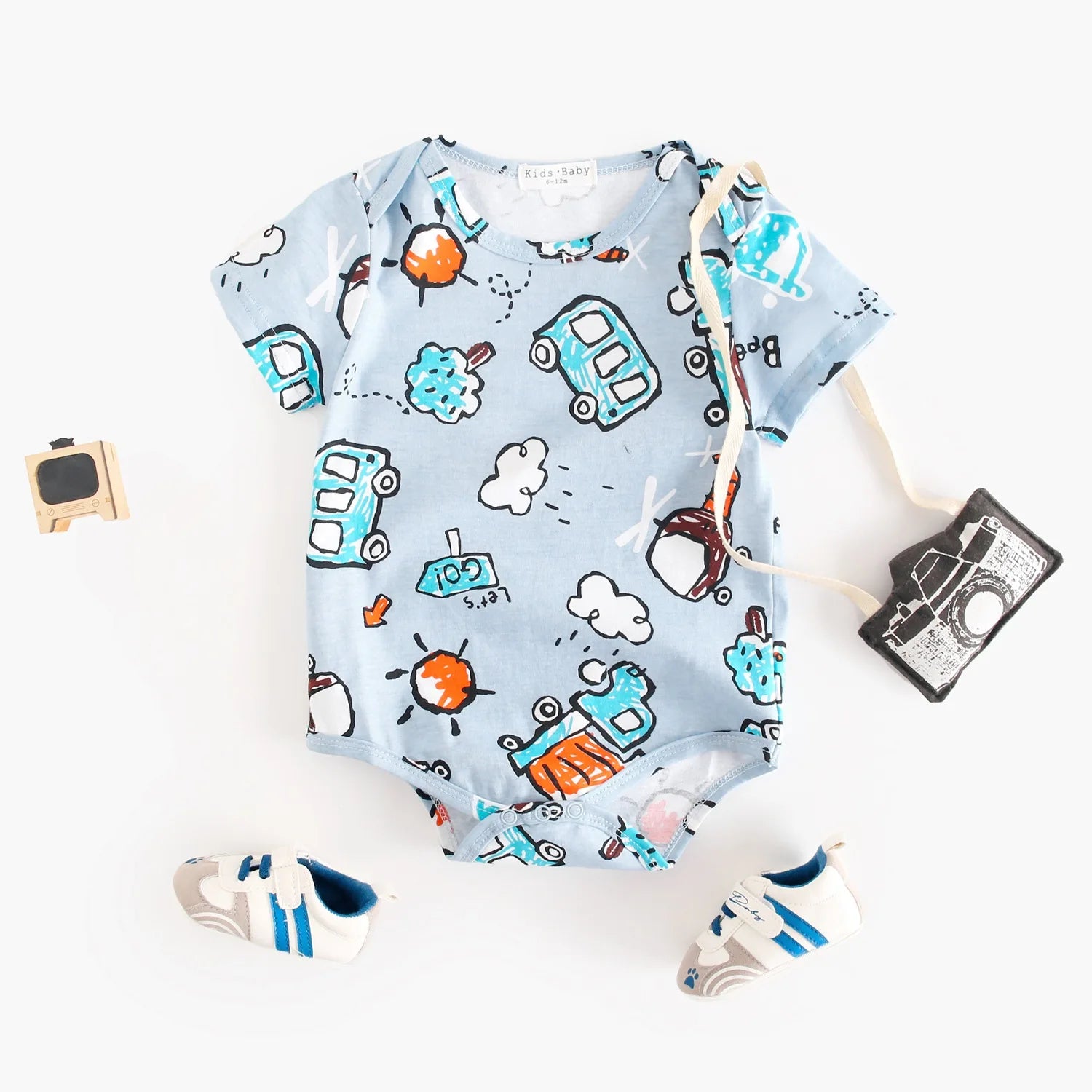 Sanlutoz Kurzarm Baby Jungen Mädchen Sommer Bodys Baumwolle Kleinkinder Kleidung Onesies Niedlichen Cartoon Druck.