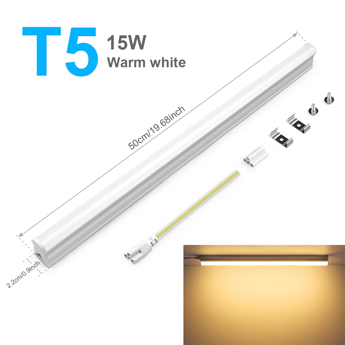 Hospital Garage Lighting Super Bright LED light tube T5 (85-265V /T8 (Only 220V) -1 Lamp Bulb with Screws Ceiling Mounted.